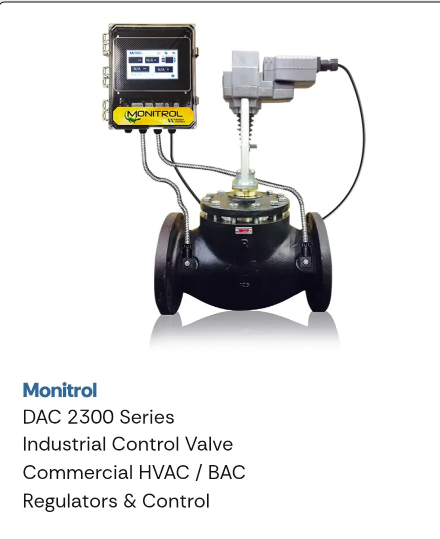 Industrial control valve from Danfoss Dac 2300 Series for commercial HVAC systems.