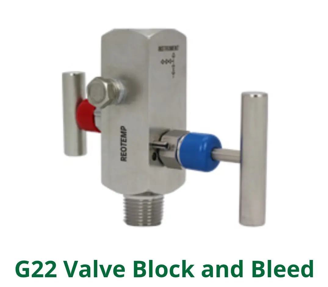 G22 valve block and bleed with red and blue knobs.